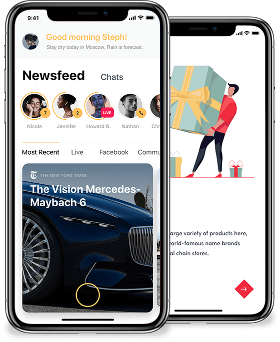 Mobile app mockup